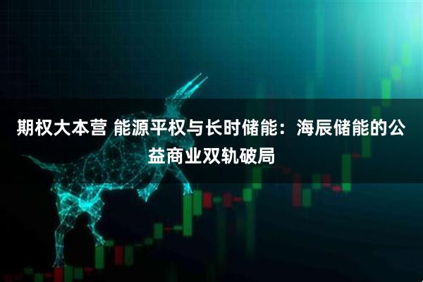 期权大本营 能源平权与长时储能：海辰储能的公益商业双轨破局